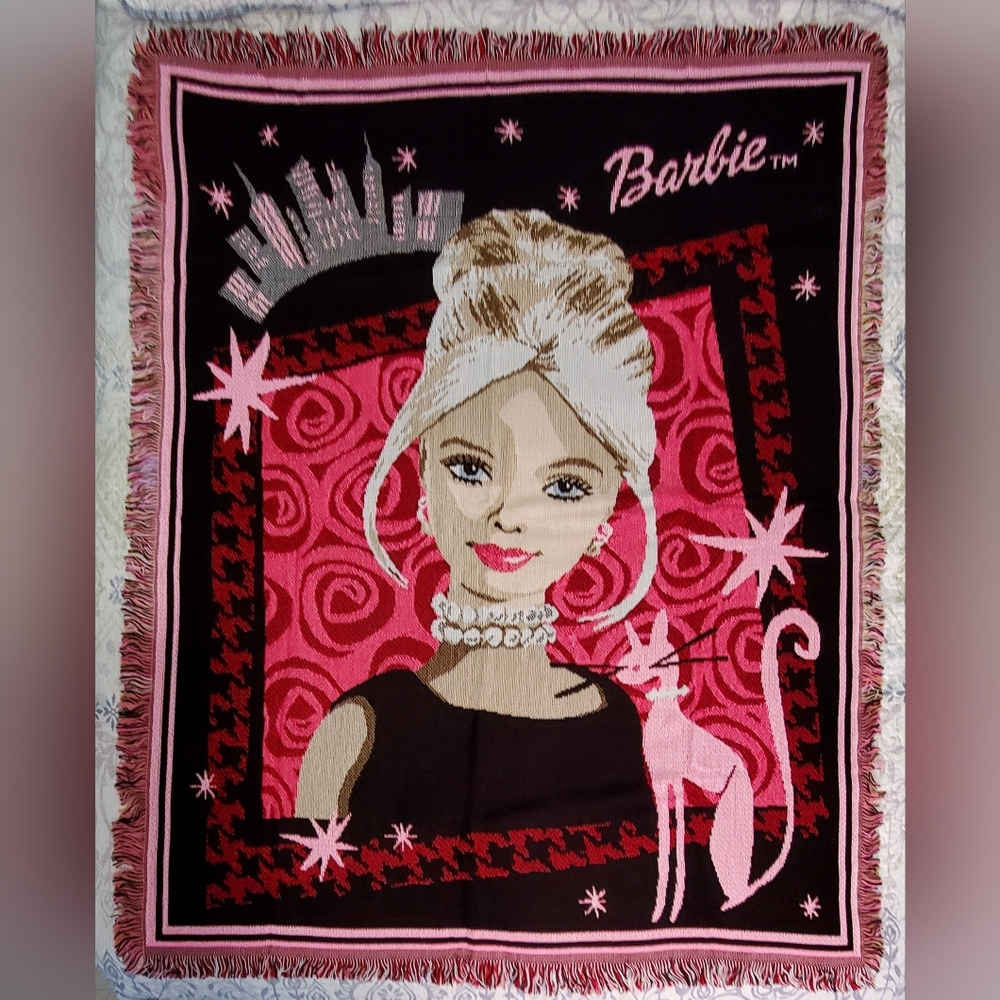 Vintage 90s Barbie “In The City” Throw Blanket – New In Original Bag